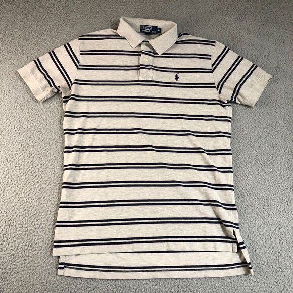Ralph Lauren Other - Polo Ralph Lauren Shirt Adult Medium Gray Striped Dad Pony Logo Preppy Men Slit